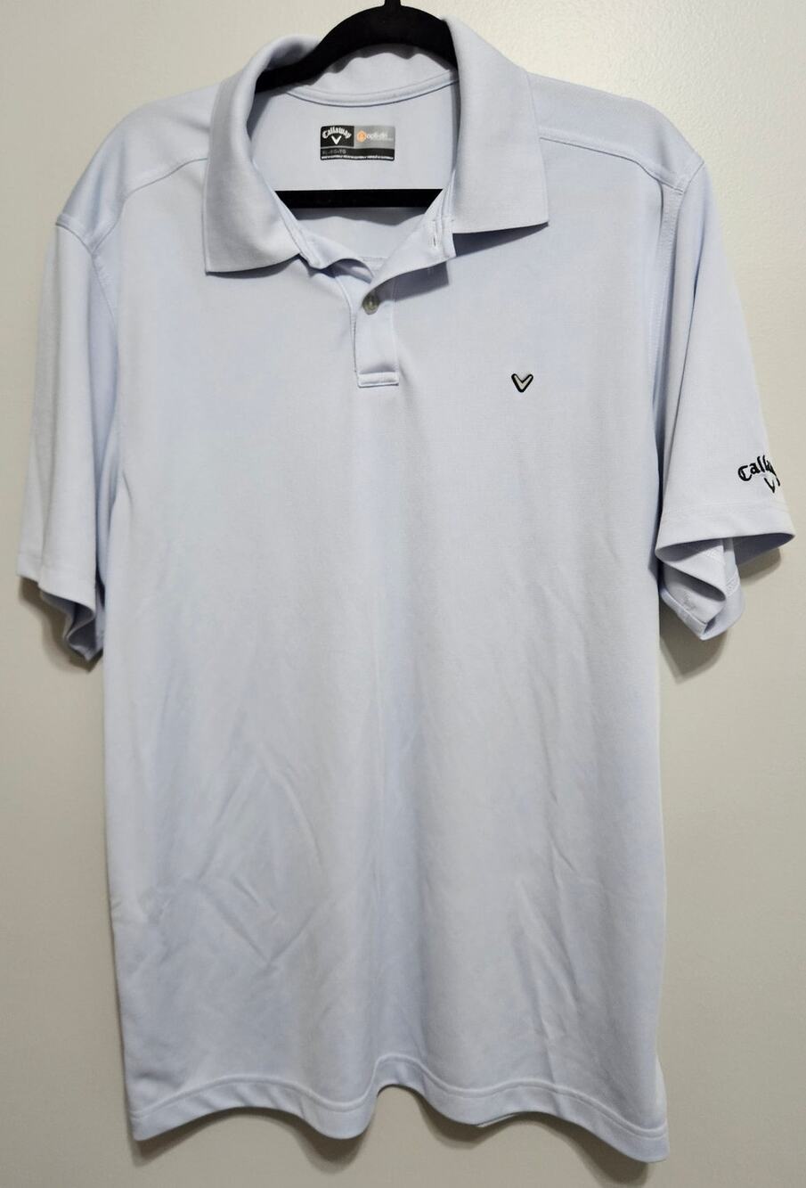Callaway Men's Polo Golf Short Sleeve Shirt Opti-Dry Light Blue Size XL Golf